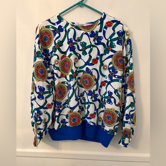 Josephine Tops - Josephine Multicolor Women's Blouse Long Sleeve - Sz XL